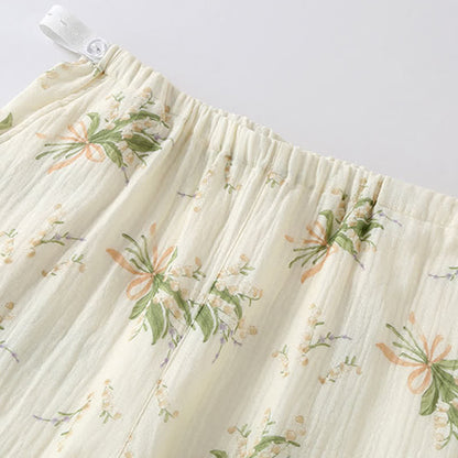 Floral Bouquet Cotton Gauze Pajama Set - image 10
