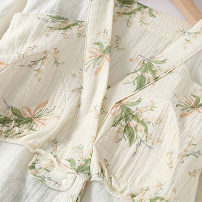 Floral Bouquet Cotton Gauze Pajama Set - image 7