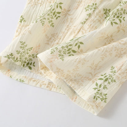 Botanical Leaf Cotton Gauze Pajama Set - image 11