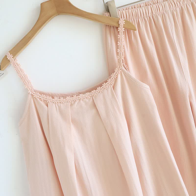 Cotton Jacquard Camisole Pajama Set - image 3