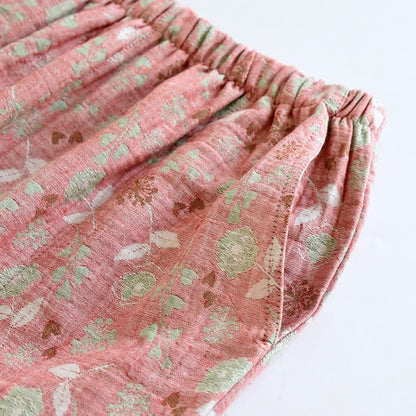 Vintage-Inspired Rose Jacquard Cotton Pajama Set - image 14