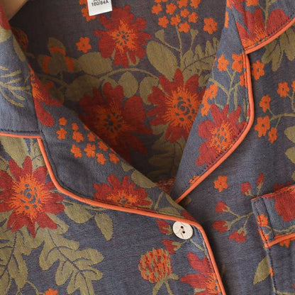 Vintage-Inspired Floral Cotton Gauze Pajamas - image 5