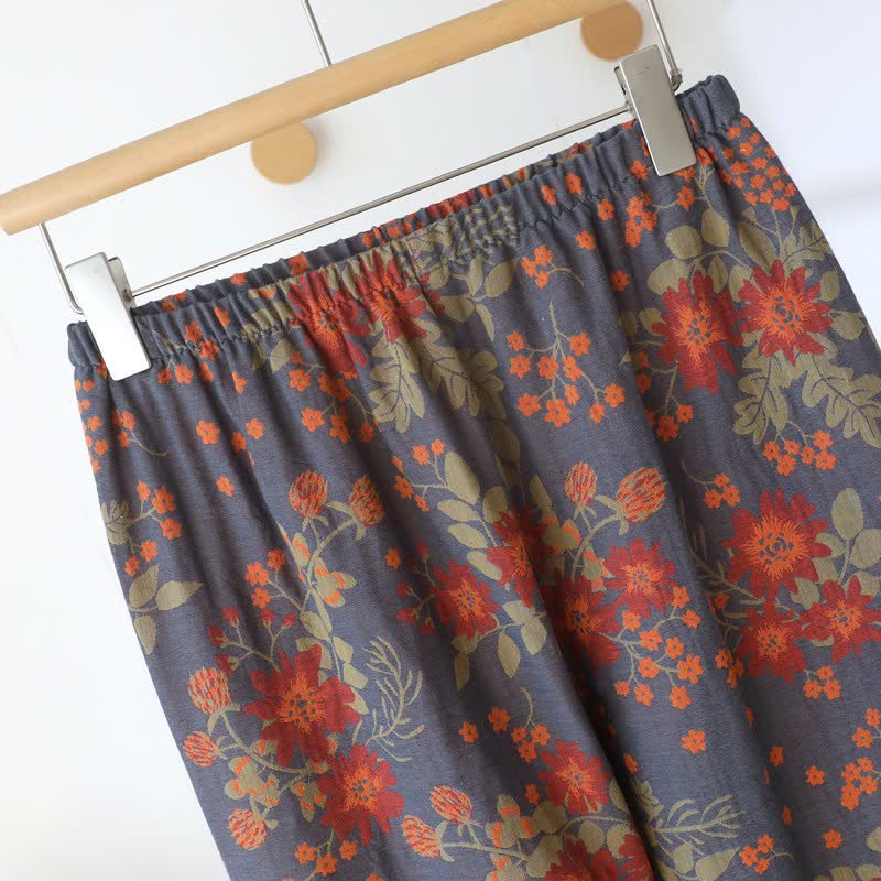 Vintage-Inspired Floral Cotton Gauze Pajamas - image 11