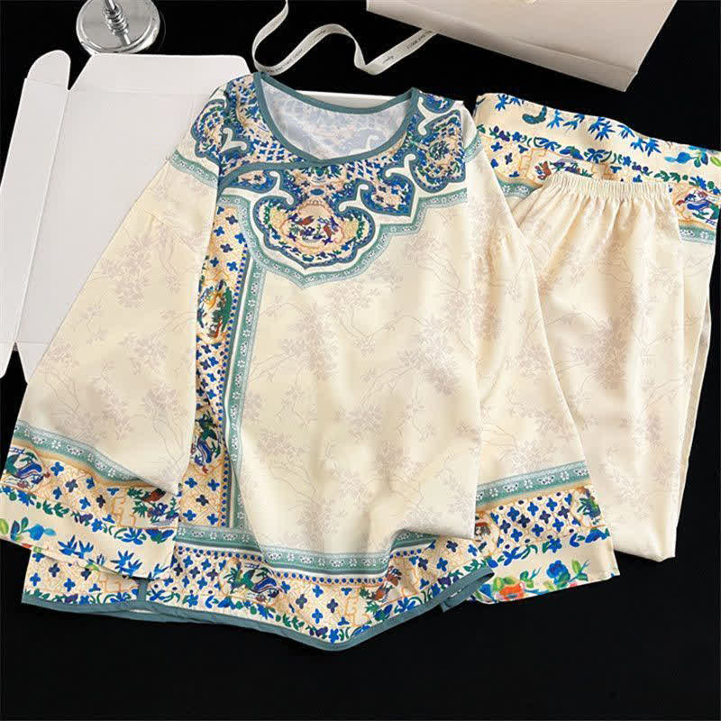 Vintage Style Hanfu-Inspired Pajama Set - image 1
