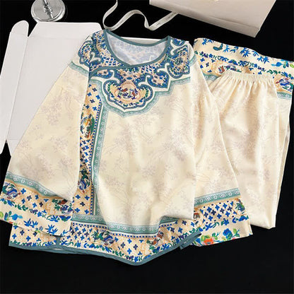 Vintage Style Hanfu-Inspired Pajama Set - image 1