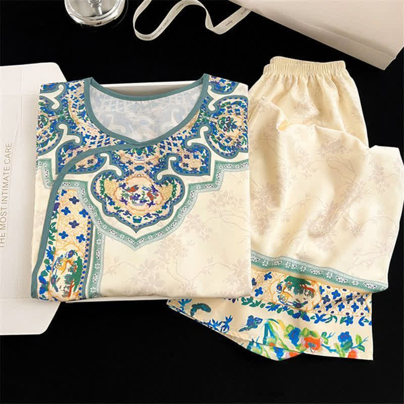 Vintage Style Hanfu-Inspired Pajama Set - image 3