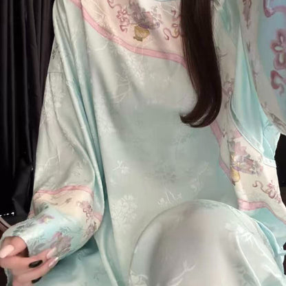 Light Blue Vintage Style Floral Pajamas - image 5