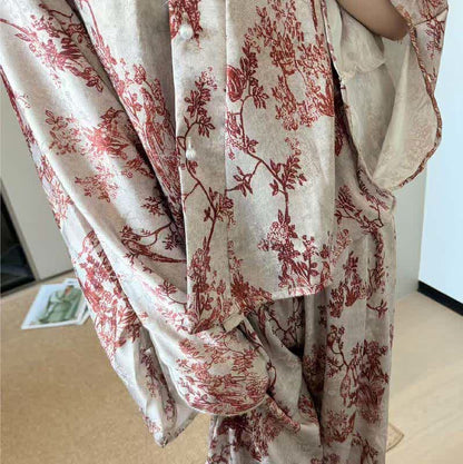Vintage-Inspired Botanical Print Pajama Set - image 8