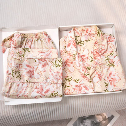Rustic Pink Floral & Leaf Pajama Set - image 5