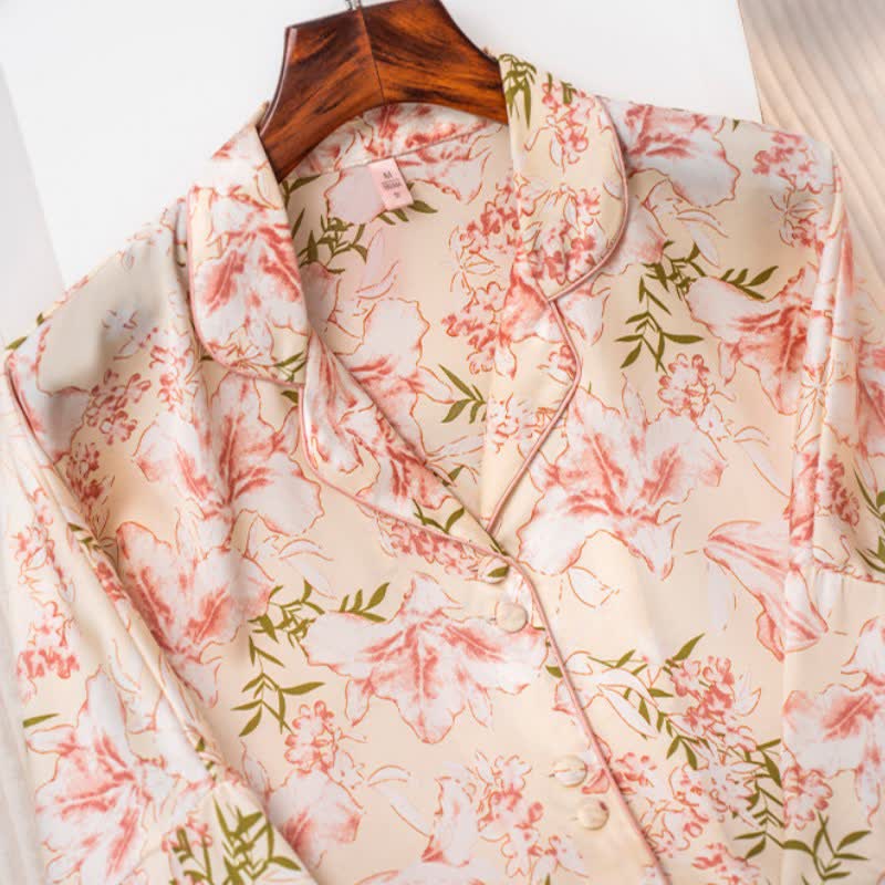 Rustic Pink Floral & Leaf Pajama Set - image 7