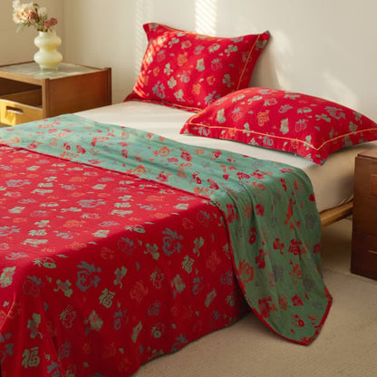 Oriental Horse Cotton Double Gauze Bedspread - image 1