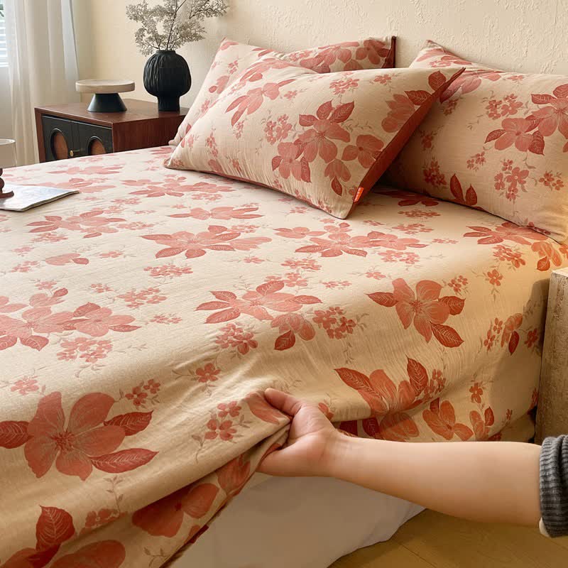 Floral Leaf Cotton Double Gauze Bedspread - image 4