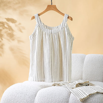 Minimalist Striped Cotton Sleeveless Pajama Set - image 11