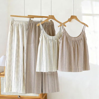 Minimalist Striped Cotton Sleeveless Pajama Set - image 0