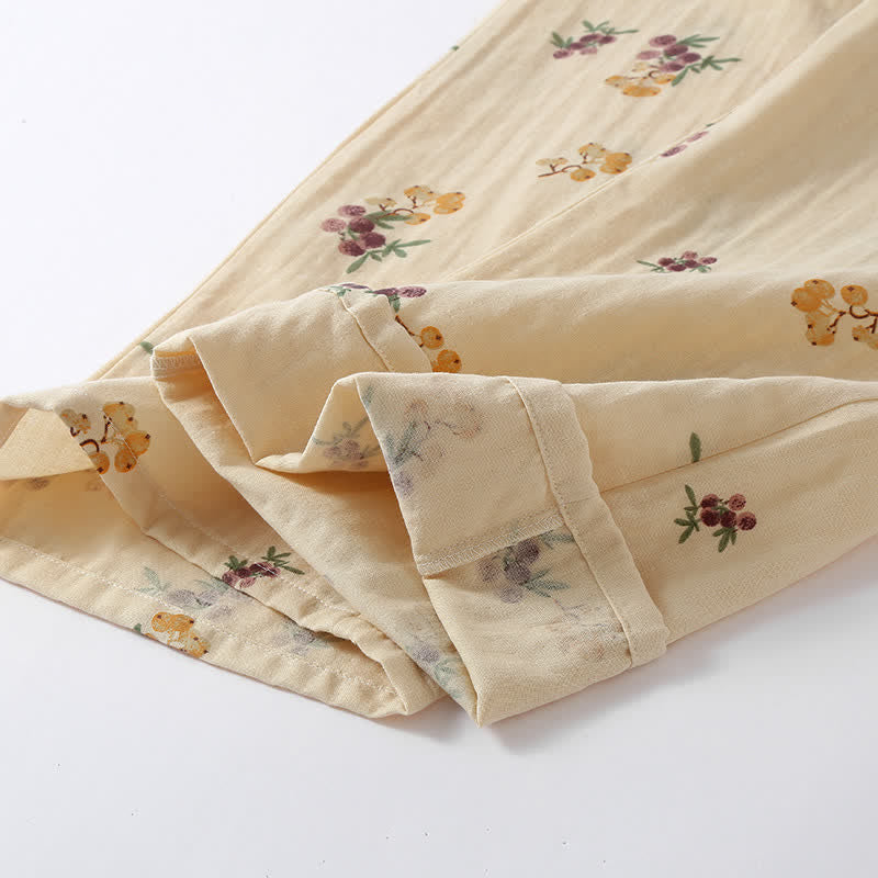 Loquat Print Cotton Pajama Set(3PCS) - image 8