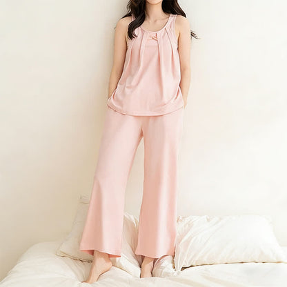 Solid Color Cotton Tank & Pants Sleepwear - image 6
