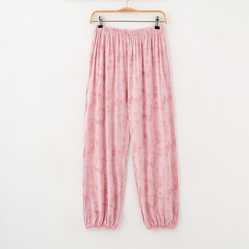 Artistic Watercolor-Inspired Cotton Camisole & Pants Sleepwear - image 3