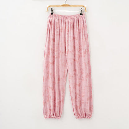 Artistic Watercolor-Inspired Cotton Camisole & Pants Sleepwear - image 3