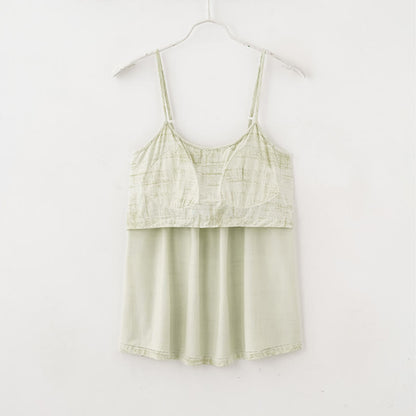 Artistic Watercolor-Inspired Cotton Camisole & Pants Sleepwear - image 13