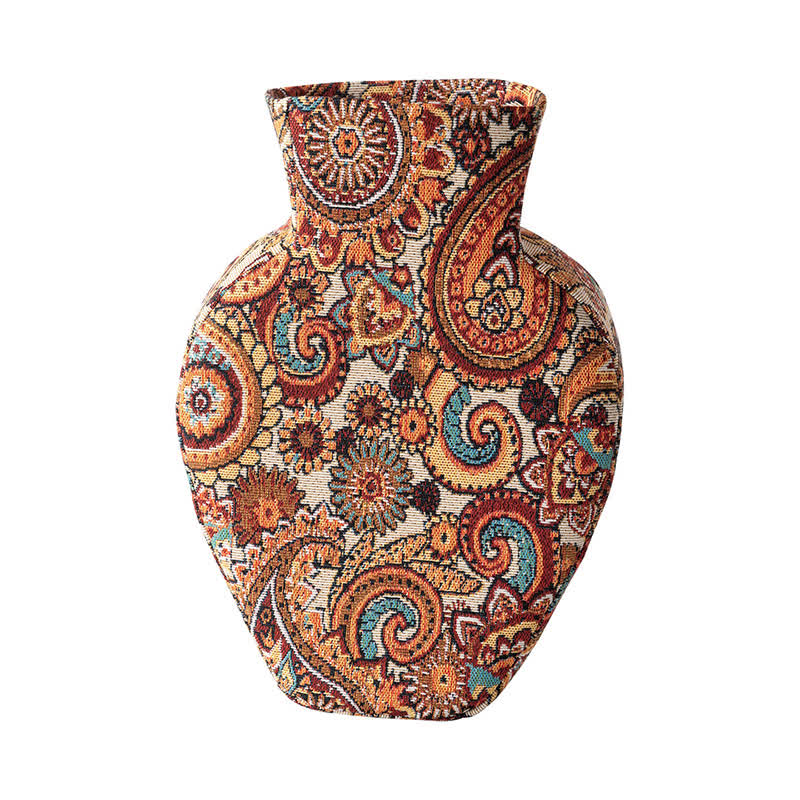 Artistic Fabric-Wrapped Vase for Home Aesthetics - Beige - 3"W x 8"L x 12"H - image 4