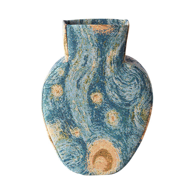 Artistic Fabric-Wrapped Vase for Home Aesthetics - Blue - 3"W x 8"L x 12"H - image 3