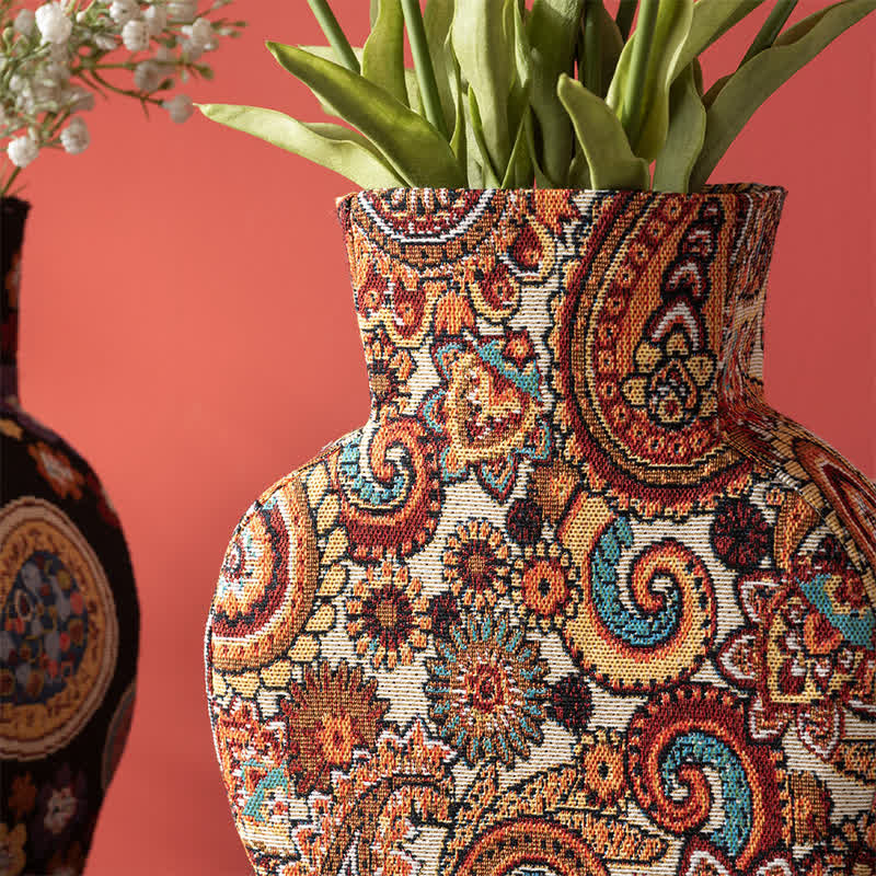 Artistic Fabric-Wrapped Vase for Home Aesthetics - image 5