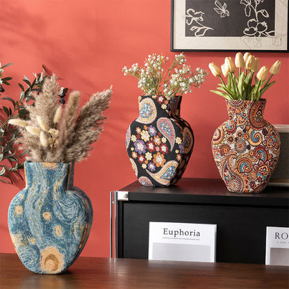 Artistic Fabric-Wrapped Vase for Home Aesthetics - image 0