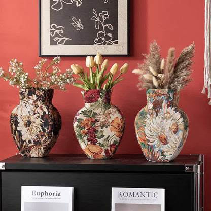 Handcrafted Soft-Texture Floral Decorative Vase - image 0