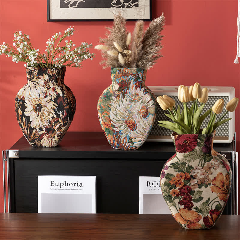 Handcrafted Soft-Texture Floral Decorative Vase - image 1