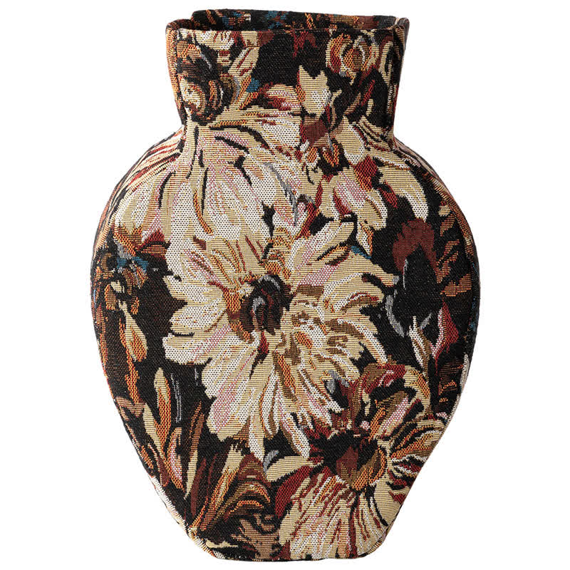 Handcrafted Soft-Texture Floral Decorative Vase - Black - 3"W x 8"L x 12"H - image 7