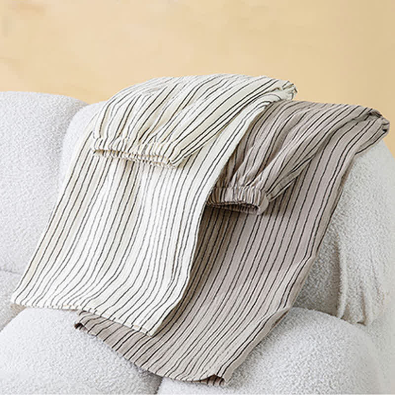 Minimalist Striped Cotton Sleeveless Pajama Set - image 4