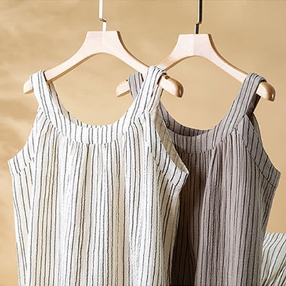 Minimalist Striped Cotton Sleeveless Pajama Set - image 3