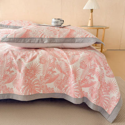 Cotton Jungle Leaf Muslin Quilt Blanket - image 8
