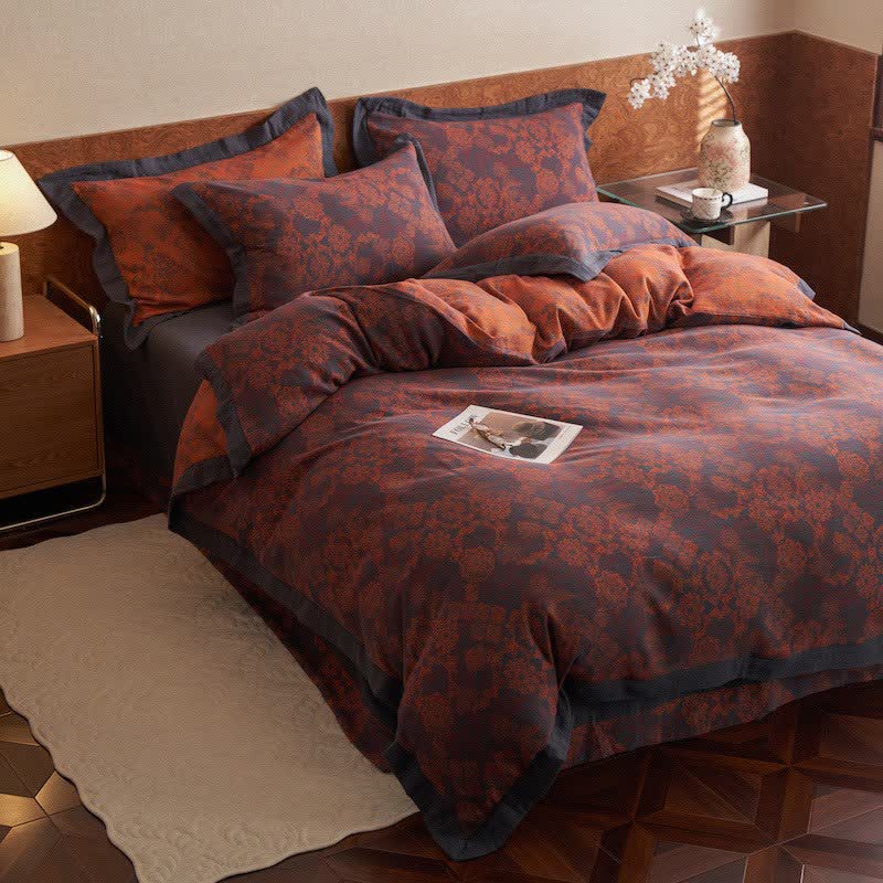 Vintage Floral Cotton Double Gauze Bedding(4PCS) - image 4