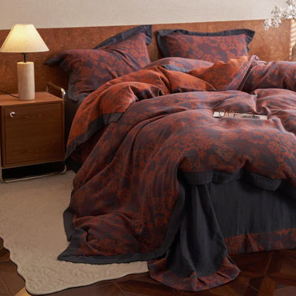 Vintage Floral Cotton Double Gauze Bedding(4PCS) - image 6