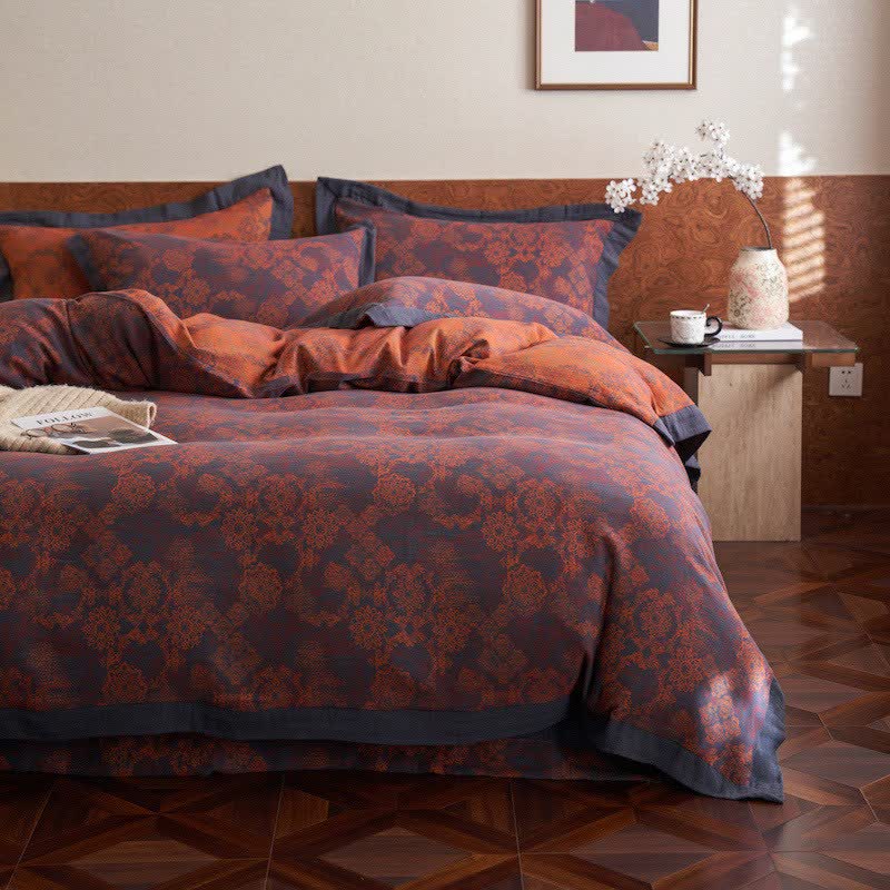 Vintage Floral Cotton Double Gauze Bedding(4PCS) - image 2