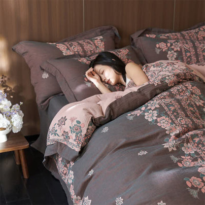 Luxury Floral Cotton Double Gauze Bedding Set(4PCS) - image 6