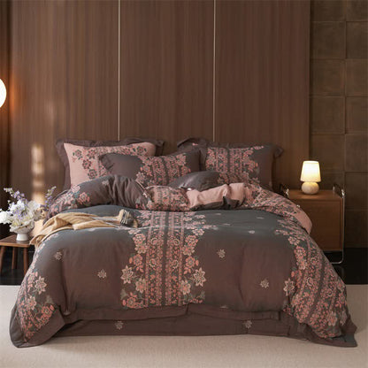Luxury Floral Cotton Double Gauze Bedding Set(4PCS) - image 1