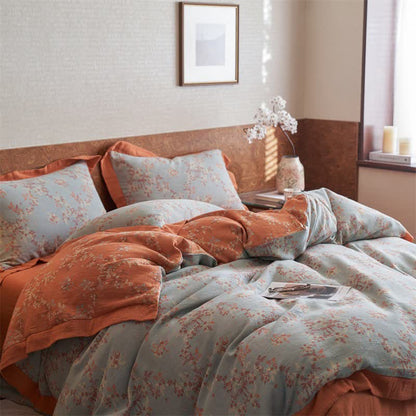 Floral & Bow Cotton Double Gauze Bedding Set(4PCS) - image 6