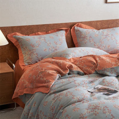 Floral & Bow Cotton Double Gauze Bedding Set(4PCS) - image 10