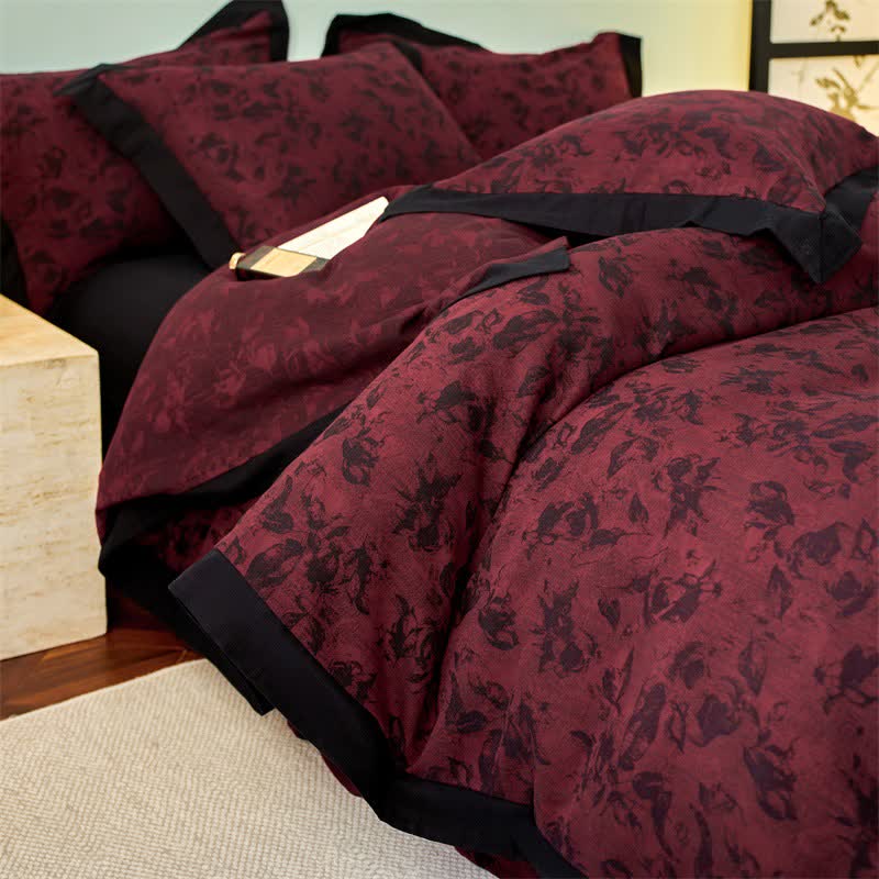 Artistic Floral Cotton Double Gauze Bedding(4PCS) - image 14