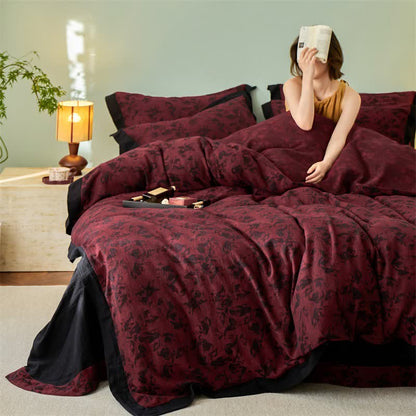 Artistic Floral Cotton Double Gauze Bedding(4PCS) - image 15