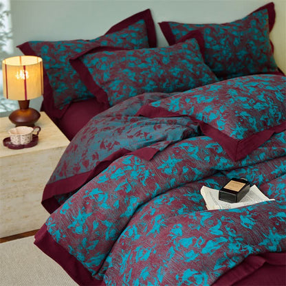 Artistic Floral Cotton Double Gauze Bedding(4PCS) - image 8