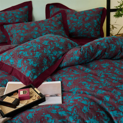Artistic Floral Cotton Double Gauze Bedding(4PCS) - image 9