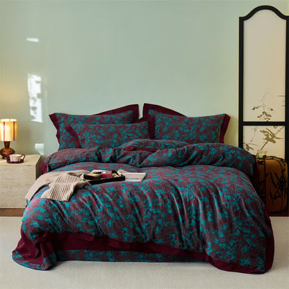 Artistic Floral Cotton Double Gauze Bedding(4PCS) - image 1
