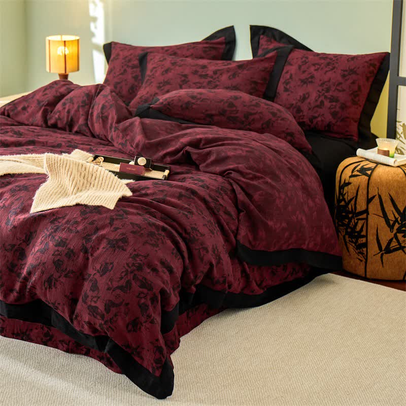 Artistic Floral Cotton Double Gauze Bedding(4PCS) - image 13