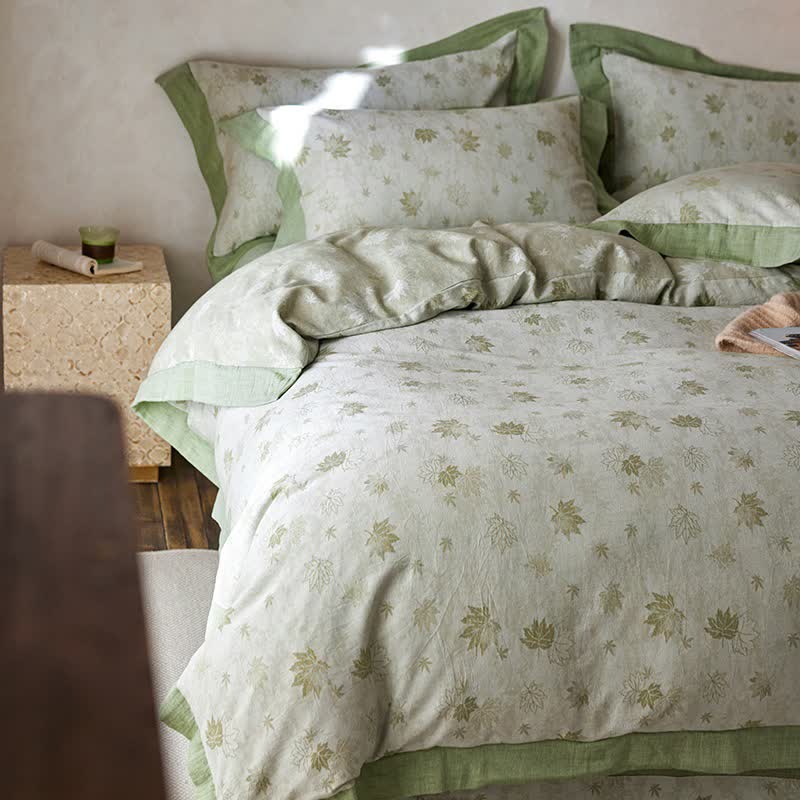 Refresh Leaf Cotton Double Gauze Bedding Set(4PCS) - image 5