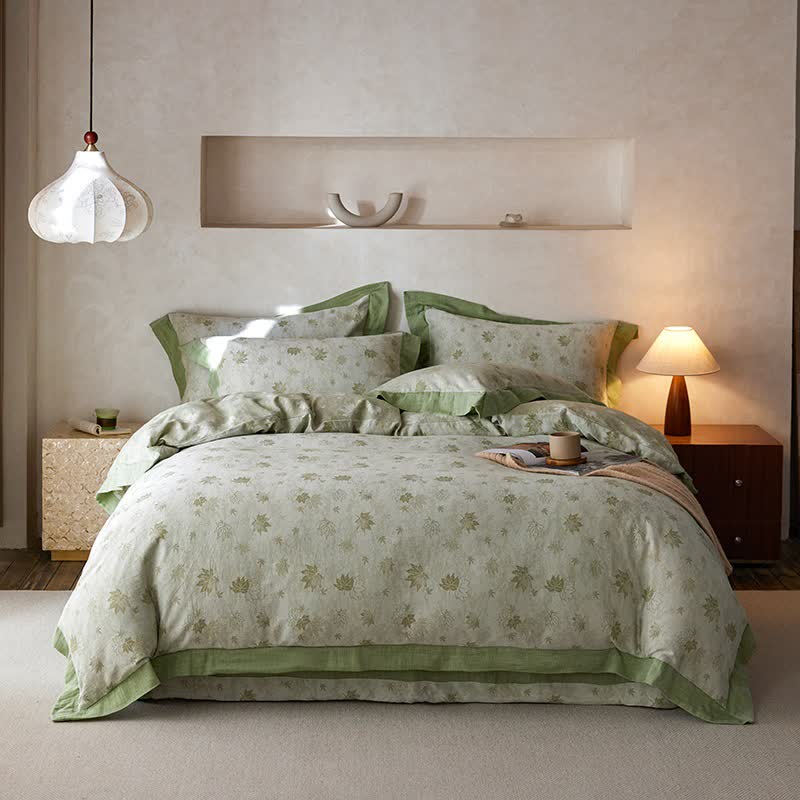 Refresh Leaf Cotton Double Gauze Bedding Set(4PCS) - image 1