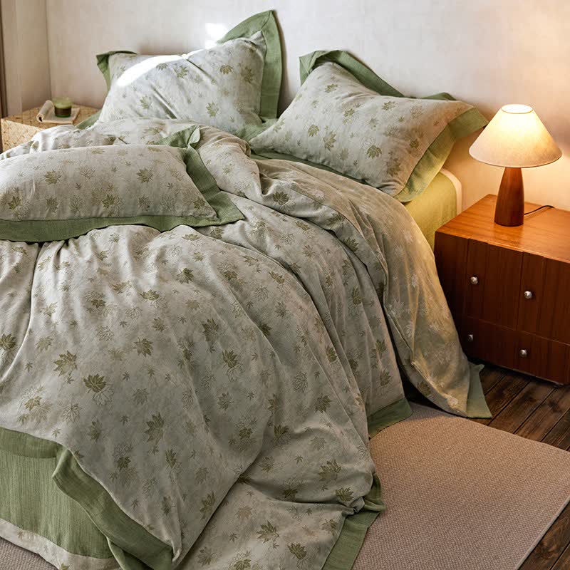 Refresh Leaf Cotton Double Gauze Bedding Set(4PCS) - image 10