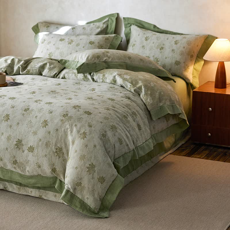 Refresh Leaf Cotton Double Gauze Bedding Set(4PCS) - image 3